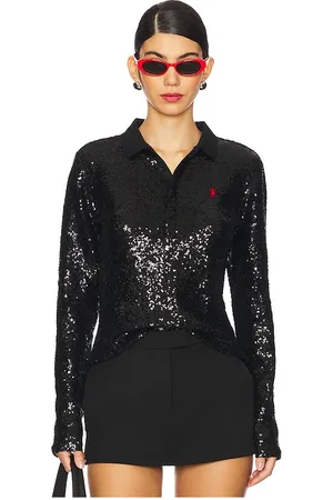 Ralph Lauren Sequined Long-sleeve Polo Shirt in . Size XS.