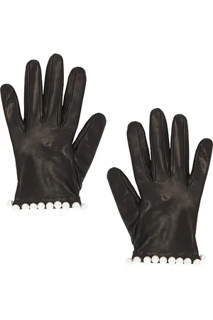 Manokhi Short Leather Gloves With Pearls in . Size 7, 7.5.
