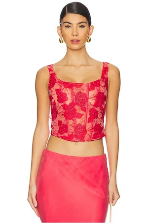 For Love & Lemons Embroidered Roses Bustier Top in . Size S, XS.