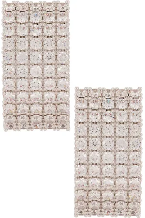 Self-Portrait Crystal Chainmail Earrings in .
