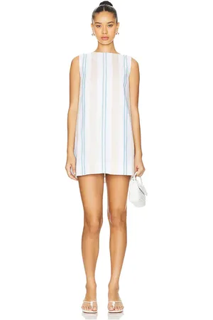 Bondi Born Arezzo Mini Dress in White,Baby Blue. Size M.