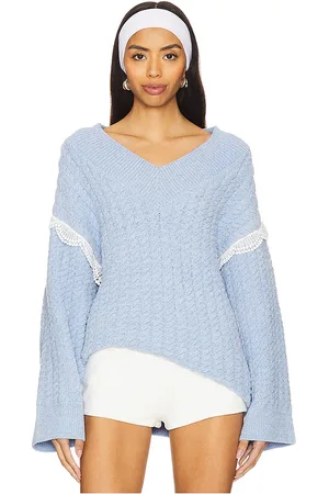 For Love & Lemons Tierra Oversized V-Neck Sweater in . Size M, S, XS.