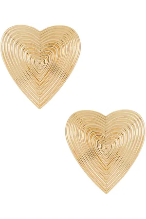 Self-Portrait Heart Ridged Earrings in .