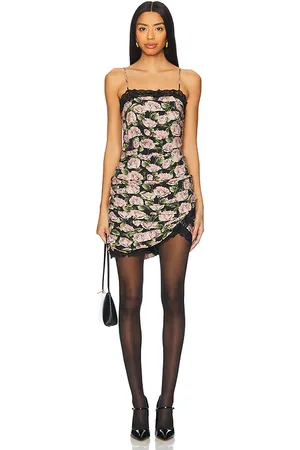 For Love & Lemons Fallen Rose Print Mini Dress in . Size M, S, XL, XS.