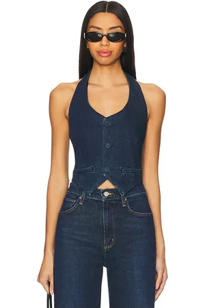 GOOD AMERICAN Denim Halter Vest in . Size 5X.