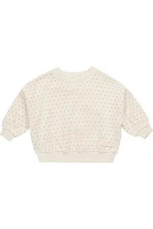 Quincy Mae Kids Velour Relaxed Sweatshirt in . Size 4-5yr.