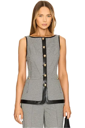 Simkhai Cressida Sleeveless Button Top in Black,White. Size 00, 10, 2, 4, 6.