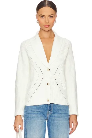 Central Park West Rosette Engineered Pointelle Jacket in . Size M, S, XL, XS.