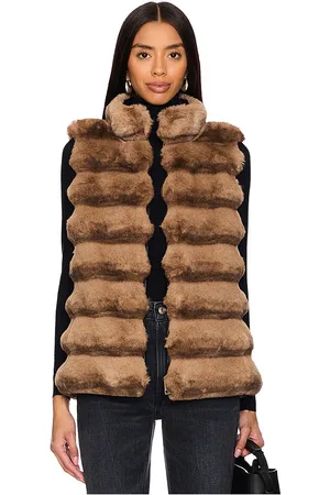JOCELYN Plush Faux Fur Reversible Vest in . Size S, XS.