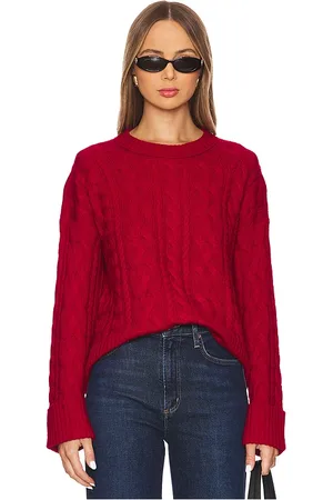 AUTUMN CASHMERE Oversize Cable Crew With Turn Back Cuffs in . Size S, XS.
