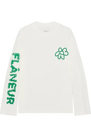 FLÂNEUR Flower Doodle Long Sleeve T-Shirt in . Size XL/1X.