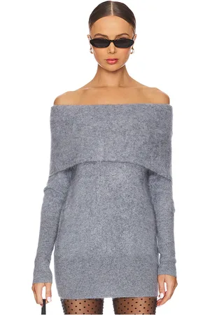 AUTUMN CASHMERE Brushed Slouchy Off The Shoulder Tunic in . Size S, XS.
