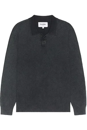 Corridor Long Sleeve Rice Stitch Polo in . Size XL/1X.