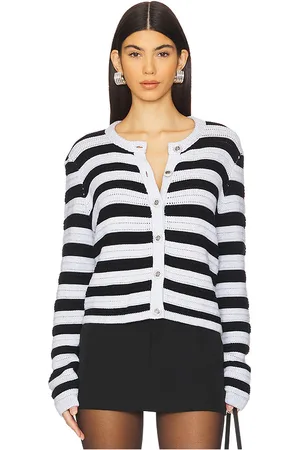AUTUMN CASHMERE Textured Stripe Jacket in Black,Grey. Size M, S, XL, XS.