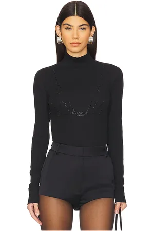 Ganni Long Sleeve Rhinestone T-Shirt in . Size S.