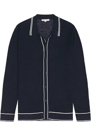 ONIA Cotton Linen Long Sleeve Sweater Polo in . Size S, XL/1X.