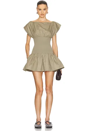 Helsa Rib Mix Shirting Mini Dress in . Size M, S, XL, XS.