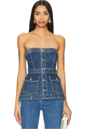 Simkhai Cyan Belted Bustier Top in . Size 10, 4.