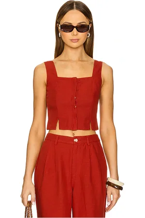 ONIA Air Linen Square Neck Top in . Size 2, 6, 8.