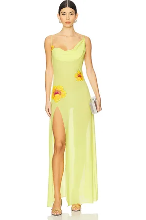 Leslie Amon Galli Hibiscus Maxi Dress in . Size S, XL, XS.