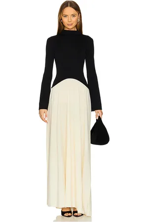 Solid Soglio Dress in Black,White. Size XL.