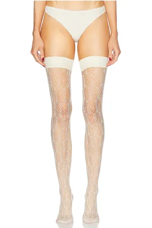 Falke Cream Swirl Stay Up in . Size M, S.