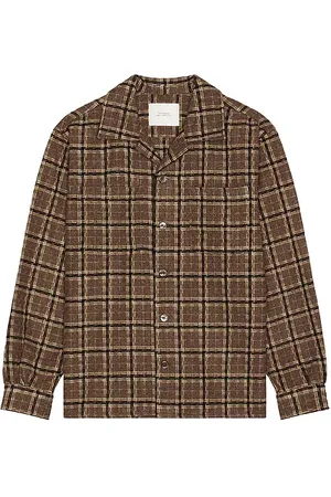 Saturdays NYC Open Collar Flannel Check Shirt in . Size M, S.