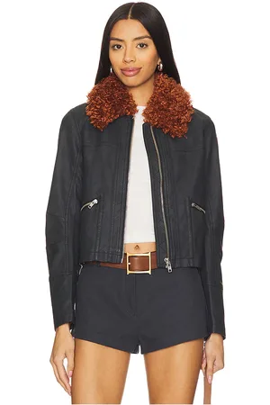 Free People X REVOLVE Jayce Faux Leather Jacket With Faux Fur Trim in . Size M, S, XL, XS.