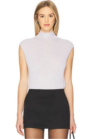AUTUMN CASHMERE Sleeveless Shimmer Funnel Neck Sweater in . Size M, S, XL, XS.