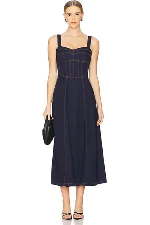Bardot Lilah Denim Midi Dress in . Size 2, 4, 6, 8.