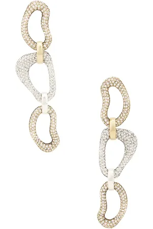 AREA Crystal Link Drop Earrings in .