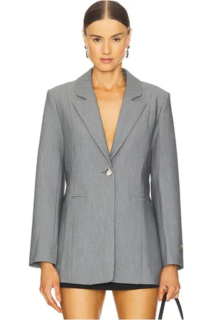 Ganni Future Melange Twill Suiting Blazer in . Size 36.