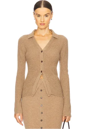 NAADAM Ribbed Collared Cardigan in . Size M, XS.
