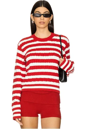Frankies Bikinis Varsity Cable Knit Sweater in . Size XL, XS.