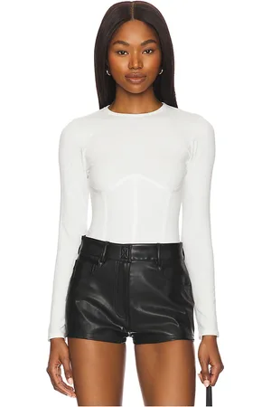 FLEUR DU MAL Organic Cotton Long Sleeve T-shirt Bodysuit in . Size M, S, XL, XS.