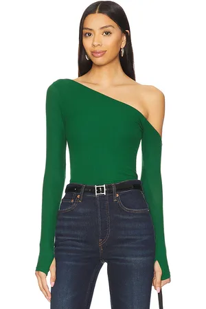Michael Lauren Magdalino Asymmetrical Fitted Cold Shoulder Long Sleeve Top in . Size M, S, XL, XS.