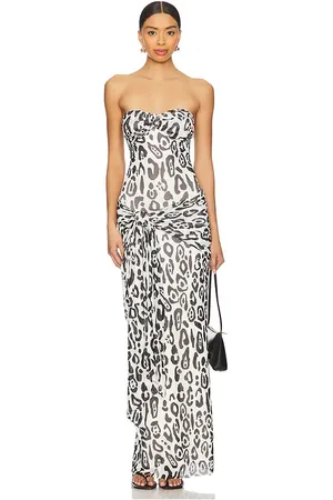 AFRM Rosalie Maxi Dress in White,Black. Size S.
