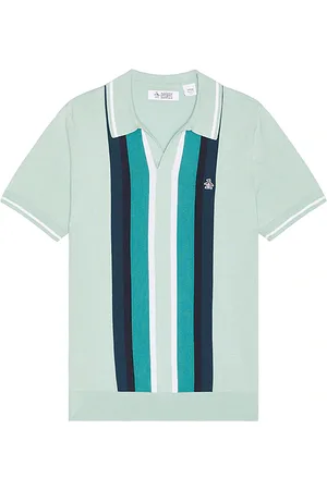Original Penguin Vertical Stripe Johnny Collar Polo in . Size M, S, XL/1X.