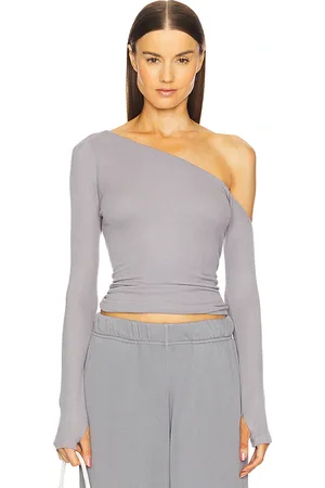 Michael Lauren Magdalino Asymmetrical Fitted Cold Shoulder Long Sleeve Top in . Size M, S, XL, XS.