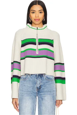 Free People Striped Greta Half Zip in . Size M, S, XL, XS.