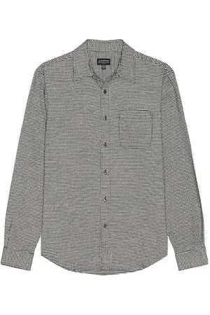 CLUB MONACO Lightweight Houndstooth Flannel Shirt in . Size M, S, XL/1X.