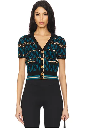 Diane von Furstenberg Lucine Sweater in Teal,Black,Blush. Size XS.
