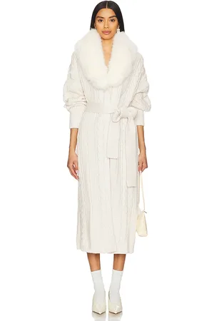 For Love & Lemons Helena Oversized Faux Fur Knit Coat in . Size M, S, XS.