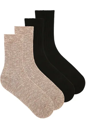 WAO Unisex Lifestyle Sock 2 Pack in Beige,Black.