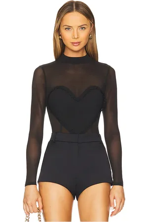FLEUR DU MAL Mesh Ruffle Heart Bodysuit in . Size M, S, XS.