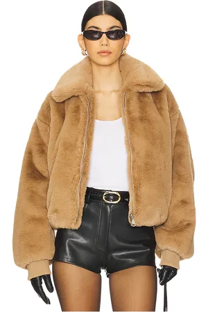 GOOD AMERICAN Faux Fur Collared Coat in . Size 3X, 4X, 5X, L, M, S, XL, XS.