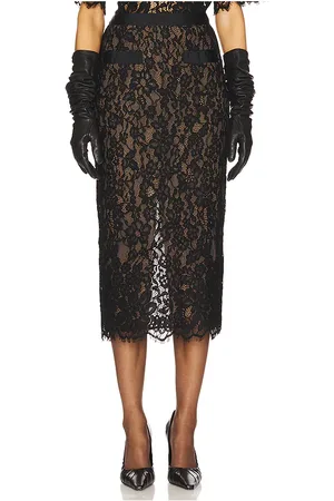 Helsa The Lace Midi Skirt in . Size M, S, XL, XS, XXS.