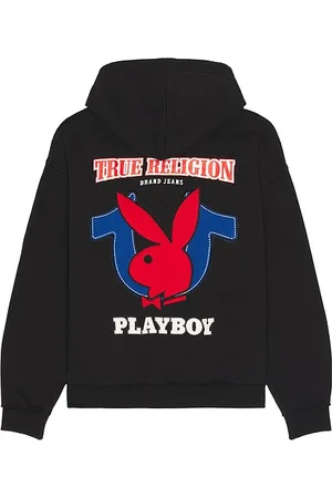 True Religion X Playboy Fleece Zip Up Hoodie in . Size M, XL/1X.