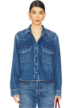 Citizens of Humanity Cropped Western Shirt in . Size S, XL, XS.