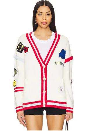 Central Park West Varsity Patch V Neck Cardigan in . Size S, XS.